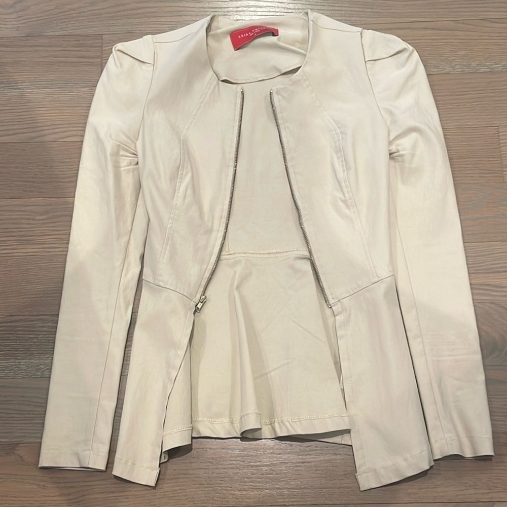 Women's Beige Peplum Jacket